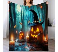 Halloween Throw Blanket Pumpkins c les Printed Blanket Super Soft Flannel Throw Blanket Lightweight Fluffy Plush Fuzzy Bed Blanket for Bedding Sofa and Travel150cm x 200cm Orange Color