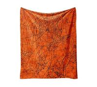 Halloween Throw Blanket Soft Warm Throws for Sofas Bed Armchairs Pumpkin Bat Print Thermal Blankets Fit All Season Gift for Women