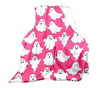 Halloween Throw Blankets, Orange Spooky Bats & Skulls Throw Blanket, Halloween Blankets and Throws, Decorations, Soft Plush Thick Warm Throws for Sofa