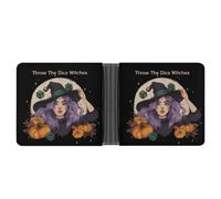 Halloween Throw The Dice Witches Men's Wallet Bifold Pocket Slim Purse Women