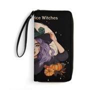 Halloween Throw The Dice Witches Womens Long Wallet Wristlet Clutch Purse