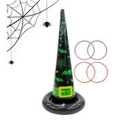 Halloween Throwing Game - with 4 Launch Rings and Inflatable Halloween Witch Hats, Carnival Launch Game Projection Toy for Boys Girls Teens and Friends