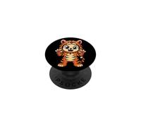 Halloween Tiger Costume Cute Cartoon Candy Bucket Kids PopSockets Adhesive PopGrip