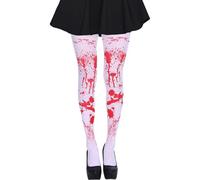 Halloween Tights for Women UK,Kids Adults Blood Stained Tights,Girls Zombie Cheerleader Horror Costume Fake Bloody Socks,White And Red Girl Nurse Leggings,for Haloween Clown Bride Costumes Accessories
