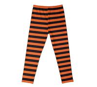 Halloween Tights Kids,Girl 'S Halloween Leggings Holiday Stretchy Full Ankle Length Stripe and Black Tights Orange Stripe Long Yoga Pants Trousers for Little Girls