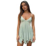 Halloween Tinkerbell Costume for Women Spaghetti Strap Lace Lingerie Dress | Tinkerbell Adult Fairy Costume, Halloween Poison Ivy Sequin Dress Cosplay, Women Green Leaf Bodycon Mini Lingerie Dress