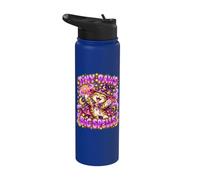 Halloween Tiny Paws Big Spells Cute Wizard Cat Magic Spell Stainless Steel Insulated Water Bottle