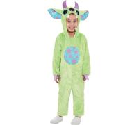 Smiffys Toddler Monster Costume, Green All In One & Hood, Halloween Child Fancy Dress, Alien Dress Up Costumes
