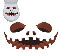 Halloween Toilet Lid Decal - Toilet Lid Stickers Toilet Seat Cling with Horror Pumpkins,Removable Toilet Lid Cover Decor, Self-Adhesive Bathroom Decal for Wc Restroom Door Seat