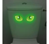 Halloween Toilet Sticker,Evil Peeping Eyes Luminous Stickers,Cartoon Glow-in-The-Dark Toilet Seat Cover Decor,Scary Elves Eyes Stickers, Waterproof Bathroom WC Toilet Seat Lid Decal Decoration