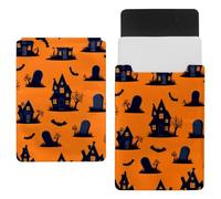 Halloween Tombstone House Bat Laptop Sleeve 13.8x10.2in Laptop Case Bag Dutch Celvet Lining Computer Bag Cover
