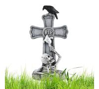 Halloween Tombstones, Tombstone Decorations for Cemetery, Headstones Signs Miniature Gravestones for Props Crafts Cemetery Fence Lawn Exterior Garden Party Decor Outside Ground
