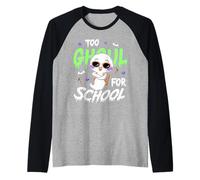 Halloween Too Ghoul for School Funny Ghost Raglan Baseball Tee
