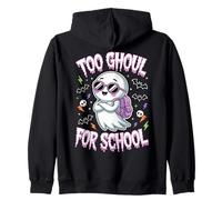 Halloween Too Ghoul For School Funny Ghost Zip Hoodie
