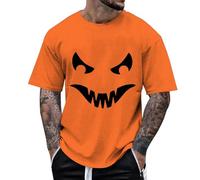 Halloween Tops for Men Blood Stained T Shirt, Men's Casual Short Sleeve Tshirt Blood Gothic Horror Tops Crew Neck Tee for Halloween Cosplay Costume