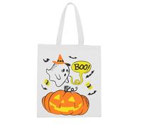 Halloween Tote Bag, Trick or Treat Bags Halloween Bags Witch Hat Canvas Reusable Large Tote Bucket for Kids 39 x 36 cm (14"X15"), Canvas, Reusable
