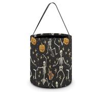 Halloween Tote Candy Bags Halloween Skeletons Pumpkins Stars Patterns Tote Bags With Handles