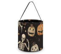 Halloween Tote Candy Bags Halloween Skeletons Pumpkins Stars Patterns Tote Bags With Handles
