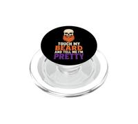 Halloween Touch My Beard And Tell Me I'm Pretty Skull PopSockets PopGrip for MagSafe