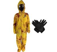 Halloween Toxic Hazmat Costume Yellow Hazmat Suit Set for Adults, Halloween Zombie Hazmat Suit Biohazard Costume Cosplay Party Outfit
