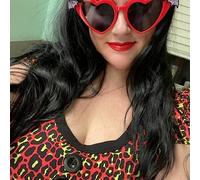 Halloween Toys Black Red Heart Shaped Bat Sunglasses Halloween Accessories Two Bat Sunglasses Accessories Gothic Gifts Skeleton Decoration (B, One Size)