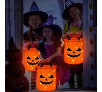 Halloween Toys Light Halloween Candy Bags Light Up Pumpkin Candy Bucket Trick Or Bags Up Purpose Reusable Bucket for Kids Supplies Event Horizon (A, One Size)