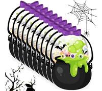 Halloween Transparent Pumpkin Bags 10 Pieces Resealable Halloween Candy | Holiday Supplies for Fall Holiday Event Offices Favor Treating School