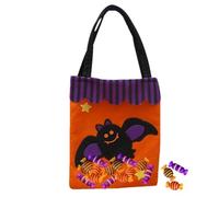 Halloween Treat Bags, Girls Bag - Portable Halloween Cartoon Pattern Candy Bag - Large Cartoon Halloween Candy Bag, Fabric Bag, A, Fare riferimento alla descrizione