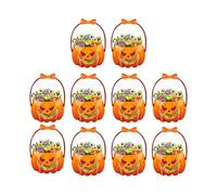 Halloween Treat Bags with Handle Pumpkin Scary Clear Resealable Tote