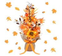 Halloween Tree Autumn Lights Maple Leaf Tree Light, Autumn Decorations for Home Leaf Lights Halloween LED 45cm Fall Decorations Artificial Pumpkin Trees for Indoor Decor & Harvest Party Centerpieces