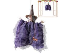 Halloween Tree Decoration | Ghost Castle Net Halloween Tree Decoration - Wall Decoration with Cat Witch Pendant Festival Decoration for Home Farm Window