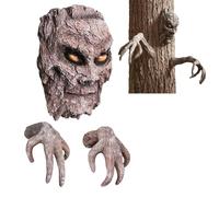 Halloween Tree Face | Peeping Tree Face Figure Decoration | Festive 3D Realistic Resin Art for Decoration and Improvement of Outdoor Spaces such as Garden, Lawn, Paths, Grassland and Driveways