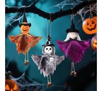 Halloween Tree Ornaments Halloween Ghost Pumpkin Witch Plush Doll Hanging Ornaments Lightweight Decorative for Indoor Outdoor Home Display