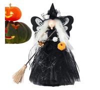 Halloween Tree Topper - Holiday Ornament Witch Decor, Spooky Tree Decorations | Collectible Figurines for Halloween & Christmas, Black Spider Web Dress Design for Festive Atmosphere