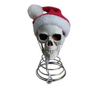 Halloween Tree Topper, Skull Tree Topper With Santa Hat, Christmas Trees Spooky Decorations, Gothic Skeleton Head Ornaments For Halloween Home Party Decor