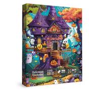 Halloween Treehouse Funny Puzzles for Adults 1000 Pieces, Fall Horror Skeleton Holiday Jigsaw Puzzles, Autumn Ghost Pumpkin Spooky Haunted House Puzzle