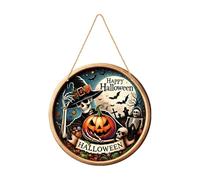 Halloween Trick or - Halloween Welcome Sign for Front Door, Witch Hat Pumpkin Farmhouse Front Porch Autumn Party Door Wall, Decorations Outdoor October -12 Easter (Brown, 20x20cm)