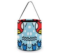 Halloween Trick Or Treat Bag Durable, Doodle Mushrooms Candy Tote Bag Reusable Gift Bags for Party