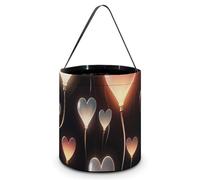 Halloween Trick Or Treat Bag with Handle Candy Bag Reusable Party Favor Bag | Glowing Heart Love Halloween Bucket Foldable Goodie Candy Gift Bags for Party Favor Supplies
