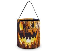 Halloween Trick Or Treat Bag with Handle Candy Bag Reusable Party Favor Bag | Halloween Pumpkin Monster Halloween Bucket Foldable Goodie Candy Gift Bags for Party Favor Supplies
