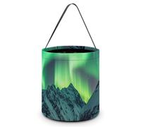 Halloween Trick Or Treat Bag with Handle Candy Bag Reusable Party Favor Bag | Northern Lights Halloween Bucket Foldable Goodie Candy Gift Bags for Party Favor Supplies