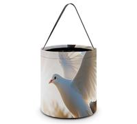 Halloween Trick Or Treat Bag with Handle Candy Bag Reusable Party Favor Bag | White Dove Flying in The Sun Halloween Bucket Foldable Goodie Candy Gift Bags for Party Favor Supplies