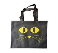 Halloween Trick or Treat Bags, 42 x 32 cm, Set of 4 Designs - Pumpkin, Ghost, Cat, Mummy, Reusable Shopping Totes (Cats Eyes)
