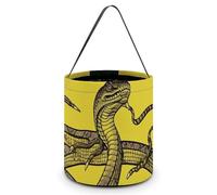 Halloween Trick Or Treat Bags Dont Tread on Me Halloween Candy Buckets with Handles Portable Collapsible Halloween Candy Bags Reusable Halloween Tote Bag for Party Supplies Favors, White, One Size,