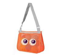 Halloween Trick or Treat Bags,Unisex Cartoon Beach Bag,Mesh Fabric Toy Storage Bag,Hollow Single-Shoulder Bag,Shell Storage Bag (06-Eyes)