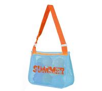 Halloween Trick or Treat Bags,Unisex Cartoon Beach Bag,Mesh Fabric Toy Storage Bag,Hollow Single-Shoulder Bag,Shell Storage Bag (16-Blue Summer)