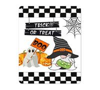 Halloween Trick Or Treat Boo Tin Sign Witch Gnome Pumpkin Spider Web Aluminum Sign Cheers Witches 12x16in Rust-Proof Antique Metal Plaque Sign for Bar Cafe Store Home Garage