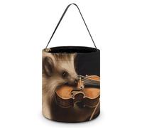 Halloween Trick Or Treat Bucket, Reusable Candy Bag - Foldable Design, Animal Hedgehog Music Violin Trick Or Treat Bag for Parties, Gift Giving & Holiday
