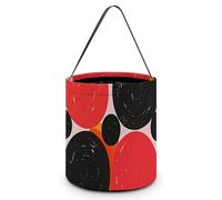 Halloween Trick Or Treat Bucket, Reusable Candy Bag - Foldable Design, Black Polka Dots Trick Or Treat Bag for Parties, Gift Giving & Holiday