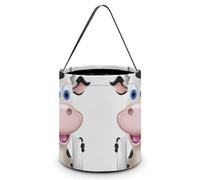 Halloween Trick Or Treat Bucket, Reusable Candy Bag - Foldable Design, Cartoon Milk Cow Trick Or Treat Bag for Parties, Gift Giving & Holiday